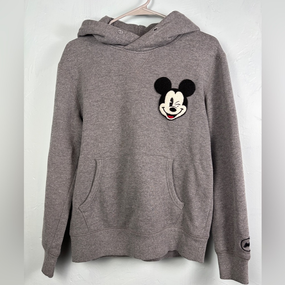 Disney Henus Edwin Gray Mickey Mouse Hoodie with Black Accents